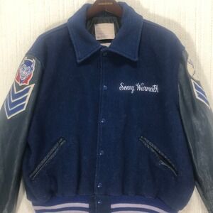 Vintage DeLong Sonny Warmarth Lebanon Basketball Letterman Jacket Wool Leather
